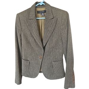 Zara Women's Olive Colored Wool And Rayon Blazer Size 6